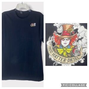 Johnny Depp as Mad Hatter Diesel Women's T-Shirt Size M logo on front and Back